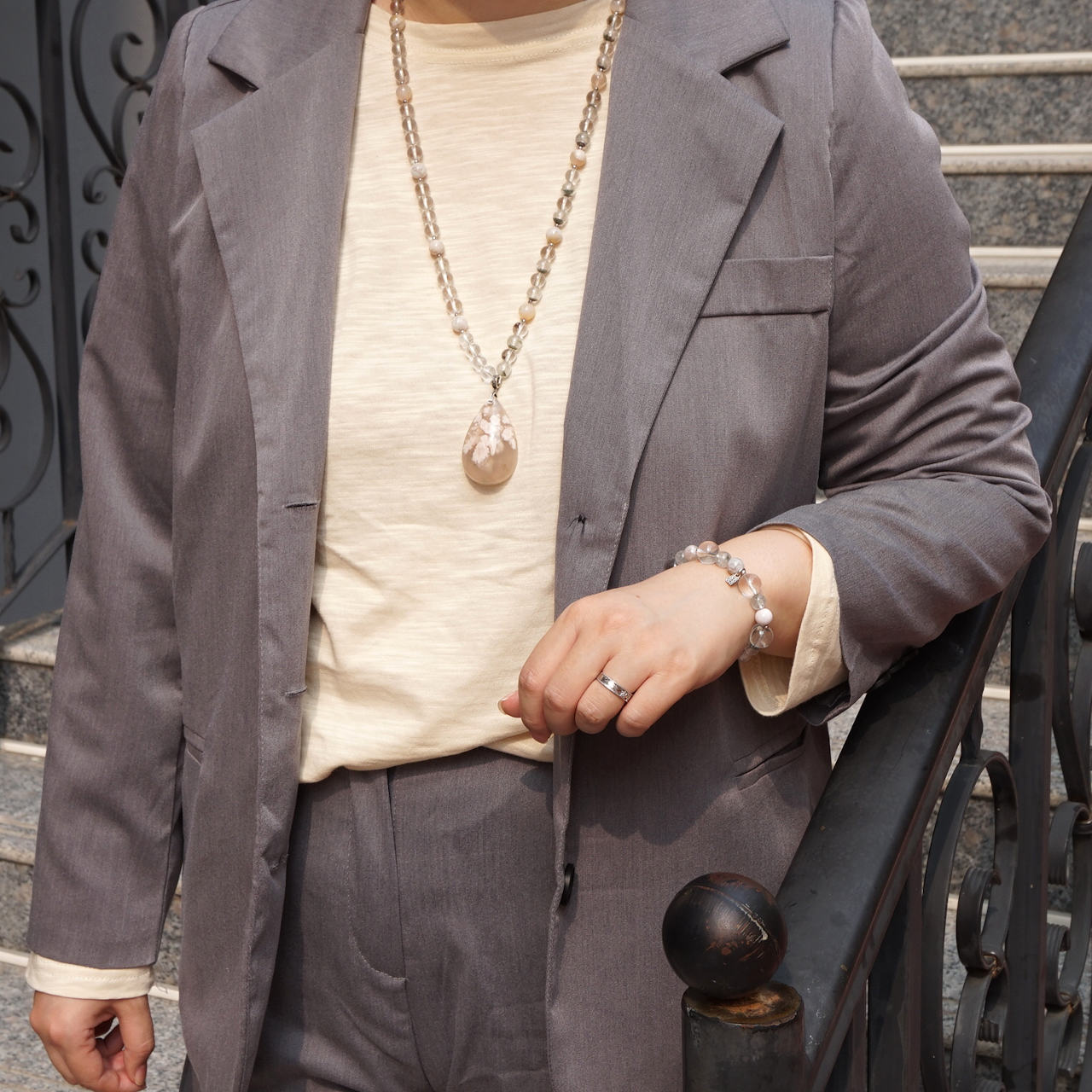 YAN Crystal Bead Bracelet Quartz & Agate Small Bracelet Style