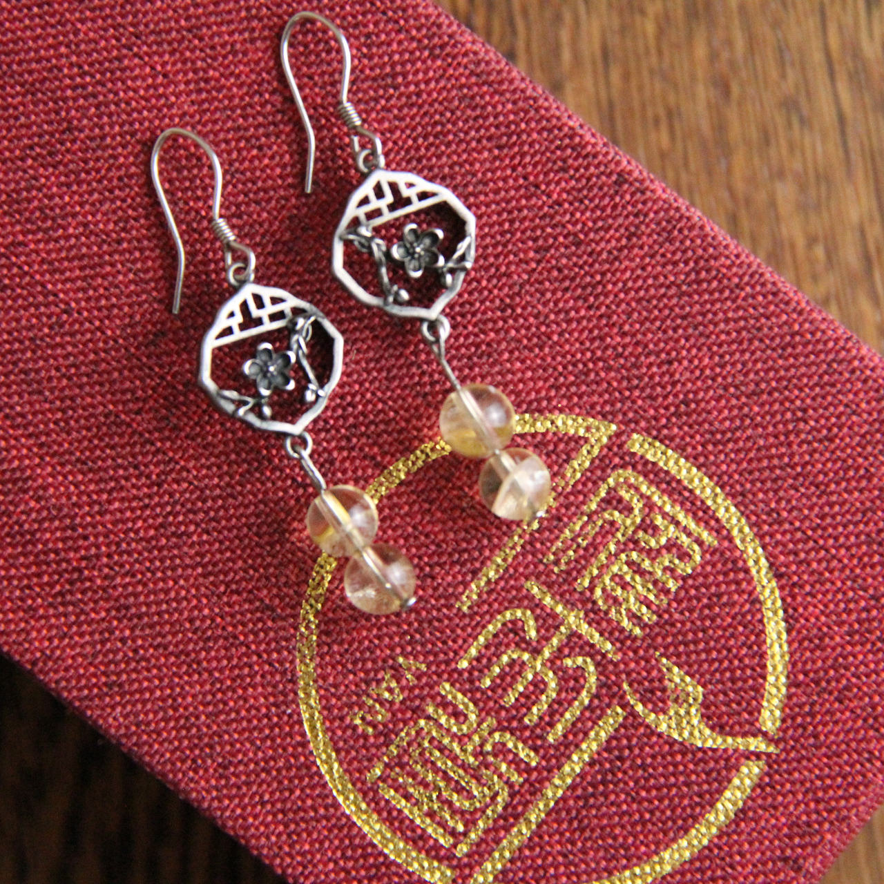 YAN Silver Earrings Citrine & S925 Silver Garland Dangle Earrings Style