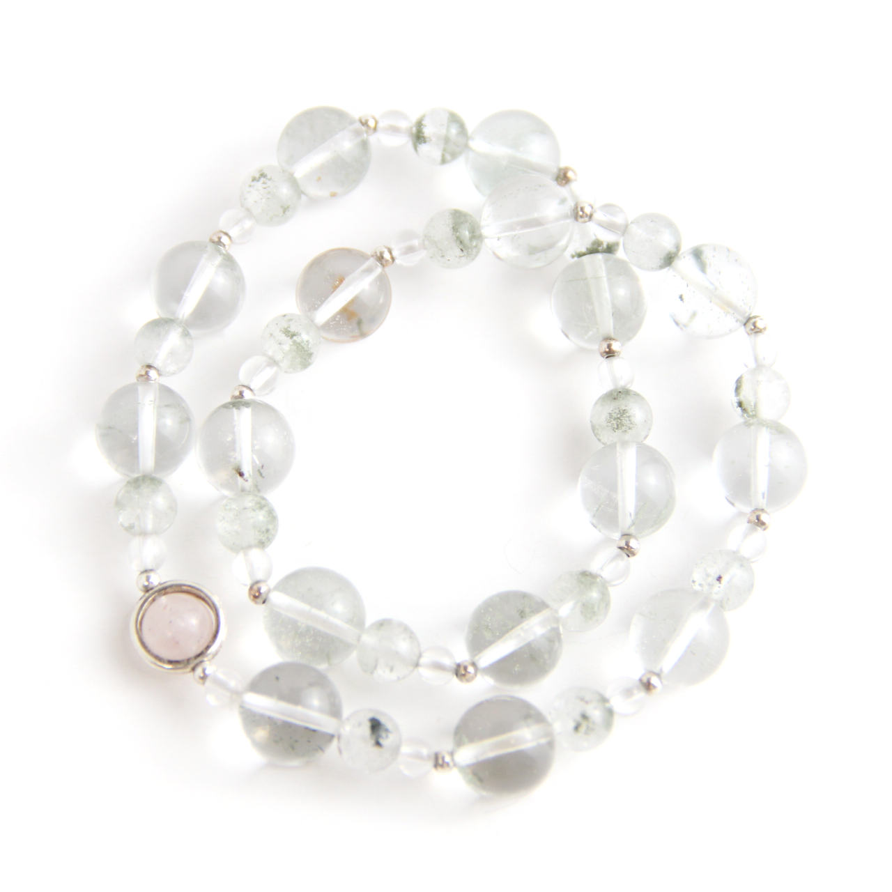 YAN Crystal Bead Bracelet Phantom Quartz Bead Double Long Bracelet Style